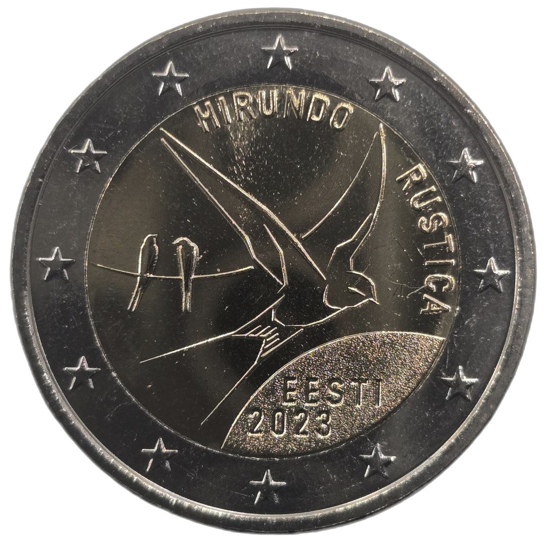 2 euros conmemorativa La Golondrina, ave nacional de Estonia